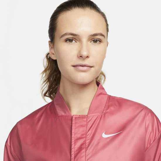 Nike Дамско Яке Swoosh Run Jacket Womens Pink/White Дамски грейки