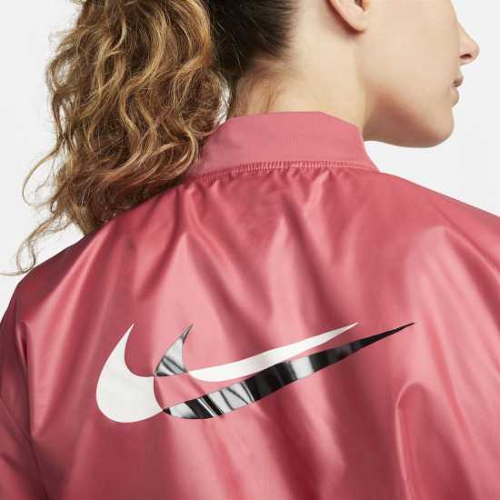 Nike Дамско Яке Swoosh Run Jacket Womens Pink/White Дамски грейки