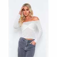 Missy Empire Knit Overlay Bralet Jumper  Дамски пуловери и жилетки