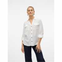 Vero Moda Риза С Дълъг Ръкав Long Sleeve Shirt Снежана Бяла Дамски ризи и тениски