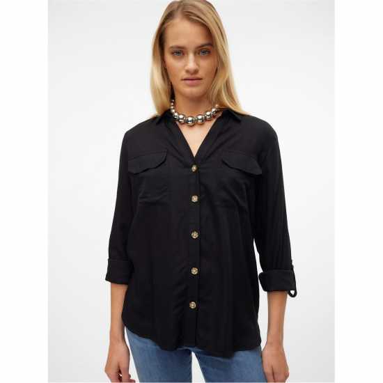 Дамски ризи и тениски Vero Moda Риза С Дълъг Ръкав Long Sleeve Shirt Черно Vero Moda Риза С Дълъг Ръкав Long Sleeve Shirt Черно Дамски ризи и тениски