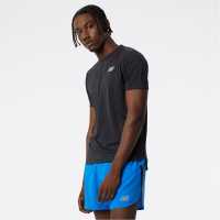 New Balance Мъжка Тениска Impact Run Short Sleeve T Shirt Mens Black Атлетика
