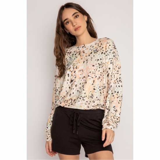 Дамски пижами Salvage Floral Crew Neck Shirt Salvage Floral Crew Neck Shirt Дамски пижами
