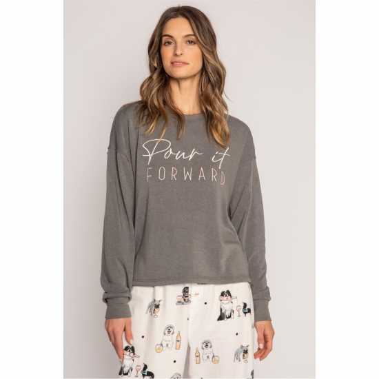 Дамски пижами Pj Salvage Salvage Crew Neck Shirt Grau-Mel. Pj Salvage Salvage Crew Neck Shirt Grau-Mel. Дамски пижами