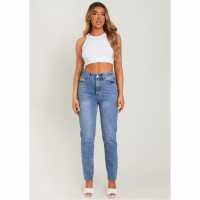 Ripped Side Mom Jeans  