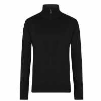 Pierre Cardin Quarter Zip Stripe Top Mens Black Мъжки пуловери и жилетки