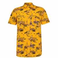 Oneill Tropical Short Sleeve Shirt Yellow/Brown Мъжки ризи