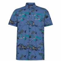 Oneill Tropical Short Sleeve Shirt Blue/Yellow Мъжки ризи