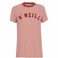 Oneill Тениска Essential T Shirt White/Red Дамски тениски и фланелки