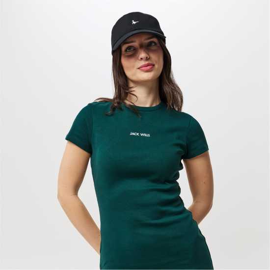 Jack Wills Jersey Mini Dress Зелено Дамски поли и рокли