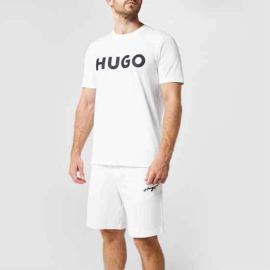 Hugo Тениска Dulivio T Shirt White/Black 120 Мъжки ризи