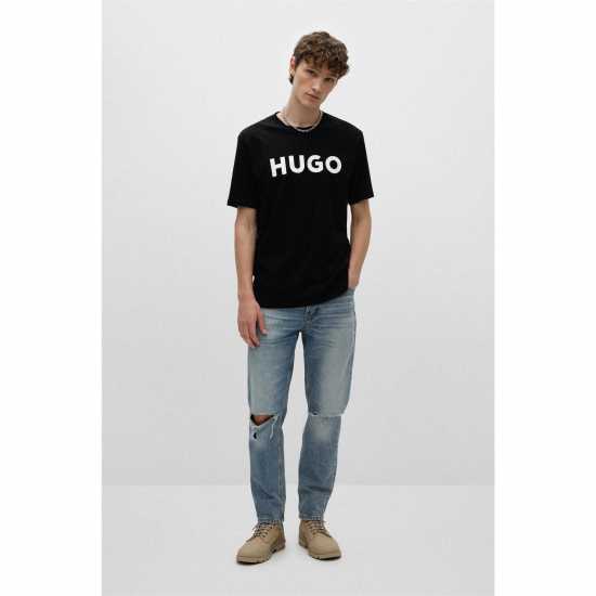Hugo Тениска Dulivio T Shirt Black/White 002 Мъжки ризи