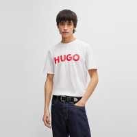 Hugo Тениска Dulivio T Shirt Бяло 