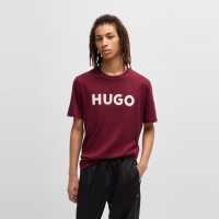 Hugo Тениска Dulivio T Shirt Тъмно розово 