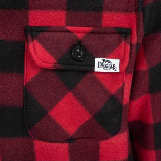 Lonsdale Шерпа Яке Hooded Long Sleeve Sherpa Jacket Червено Lonsdale Шерпа Яке Hooded Long Sleeve Sherpa Jacket Червено