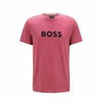 Boss Logo Print T-Shirt Open Pink 697 Мъжки ризи