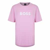 Boss Logo Print T-Shirt Light Pink 680 Мъжки ризи