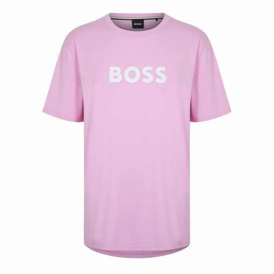 Boss Logo Print T-Shirt Light Pink 680 Мъжки ризи