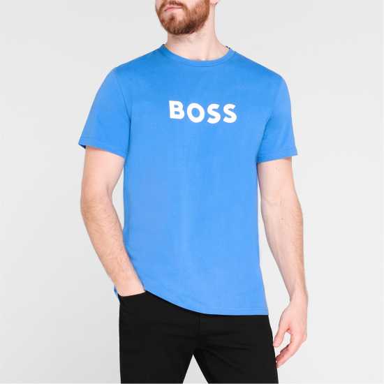 Boss Logo Print T-Shirt Royal Blue 490 Мъжки ризи