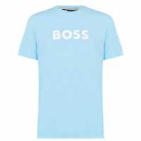 Boss Logo Print T-Shirt Light Blue 459 Мъжки ризи