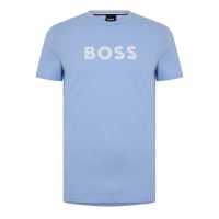 Boss Logo Print T-Shirt Pastel Blue 451 Мъжки ризи