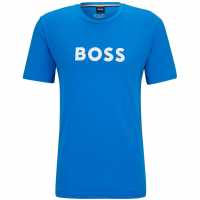 Boss Logo Print T-Shirt Bright Blue 432 Мъжки ризи
