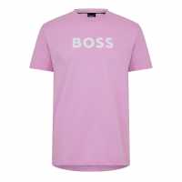 Boss Logo Print T-Shirt Pastel Pink 680 Мъжки ризи