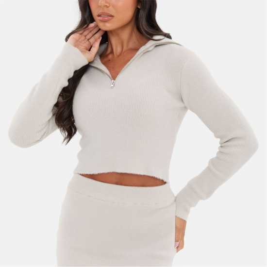 Zip Neck Cropped Jumper Zip Neck Cropped Jumper