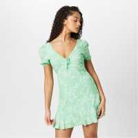 Jack Wills Cut Out Mini Dress Зелено Дитси Дамски поли и рокли