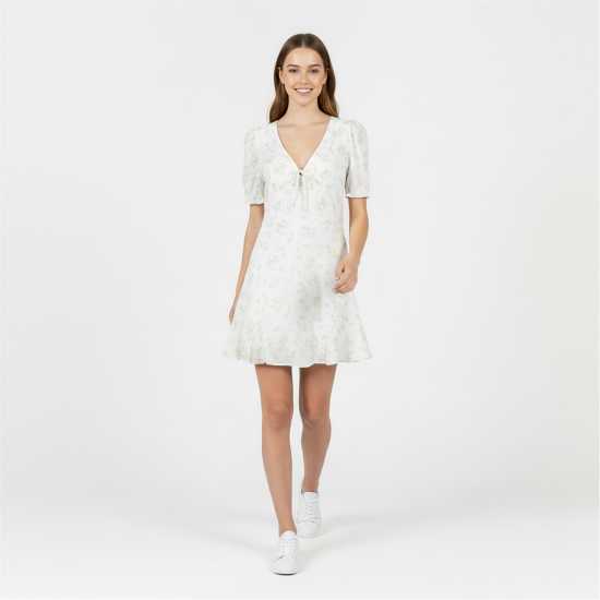 Jack Wills Women's Jw Cut Out Mini Dress Бяло/Жълто Дит 