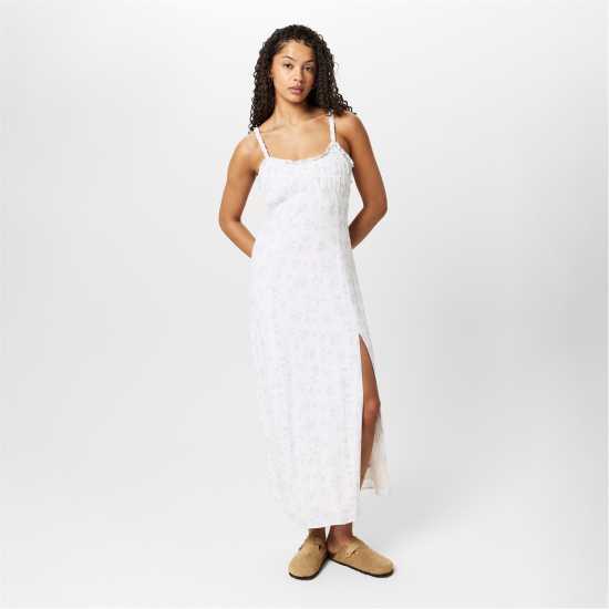 Jack Wills Ruched Midi Slit Dress  Дамски поли и рокли