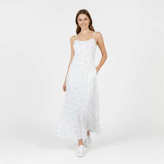 Jack Wills Women's Jw Ruched Midi Slit Tea Dress  