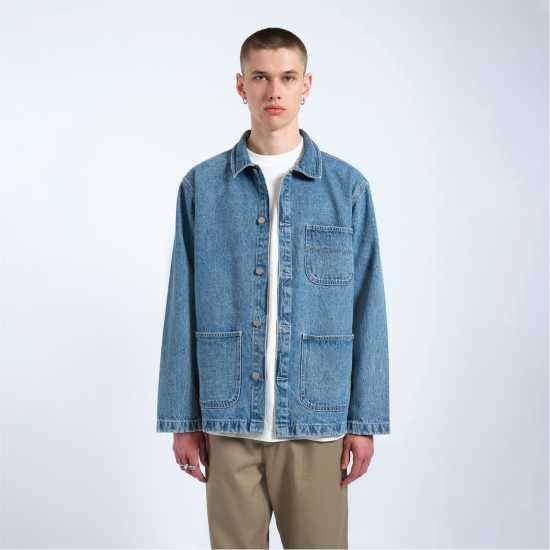 Dr Denim Unisex Adults Devon Worker Denim Long Sleeve Jacket  