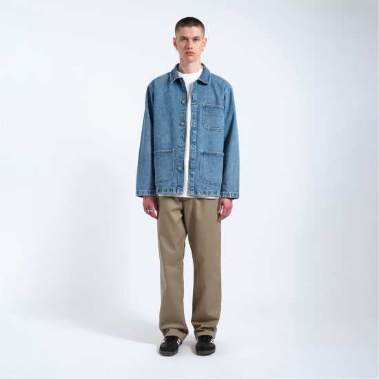 Dr Denim Unisex Adults Devon Worker Denim Long Sleeve Jacket  