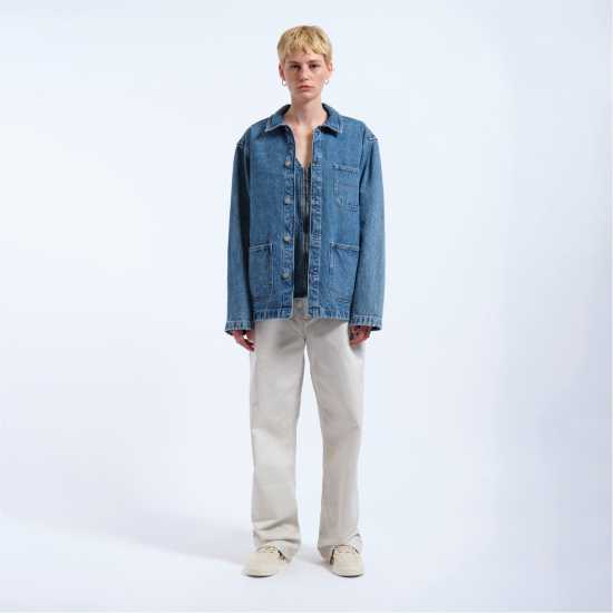 Dr Denim Unisex Adults Devon Worker Denim Long Sleeve Jacket  