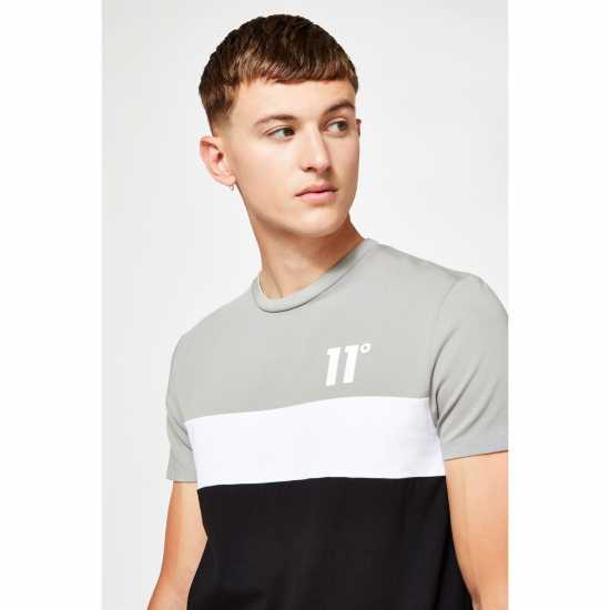 Тениска 11 Degrees Triple Panel T Shirt Blk/Silver/Wht Мъжки тениски и фланелки