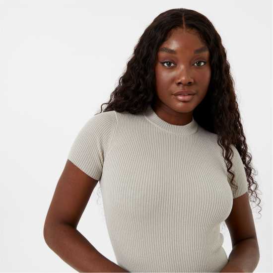 Jack Wills Ribbed Mini Dress Камък Дамски пуловери и жилетки