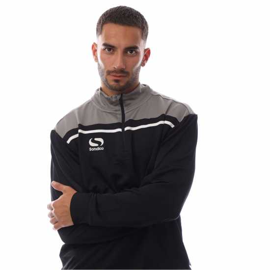 Sondico Men's 1/4 Zip Fleece Черно/Тъмно сиво Sondico Men's 1/4 Zip Fleece Черно/Тъмно сиво