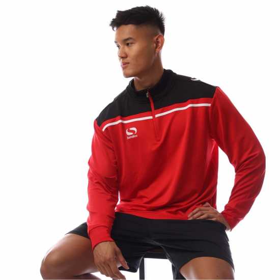 Sondico Prcn 1/4Zp Sn99 Red/Black Мъжки полар