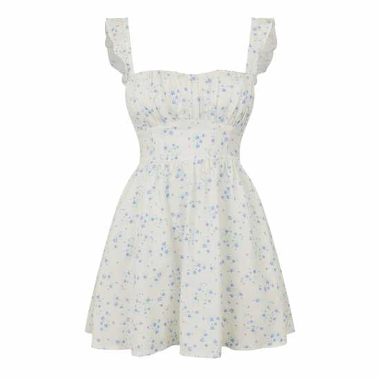Дамски поли и рокли Jack Wills Patterned Tie Back Dress Бяло/Сини Дитс Jack Wills Patterned Tie Back Dress Бяло/Сини Дитс Дамски поли и рокли