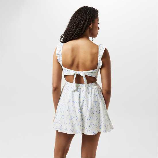 Дамски поли и рокли Jack Wills Patterned Tie Back Dress Бяло/Сини Дитс Jack Wills Patterned Tie Back Dress Бяло/Сини Дитс Дамски поли и рокли