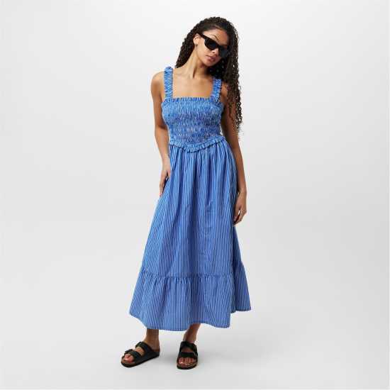 Дамски поли и рокли Jack Wills Shirred Striped Maxi Dress Jack Wills Shirred Striped Maxi Dress Дамски поли и рокли