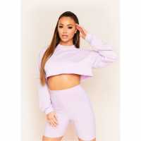 Missy Empire Loopback Sweatshirt Сиренево Дамски пуловери