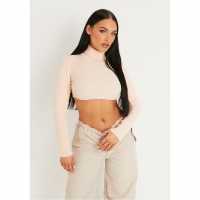 Плетено Поло Missy Empire Crop Roll Neck Knitted Jumper  Дамски пуловери
