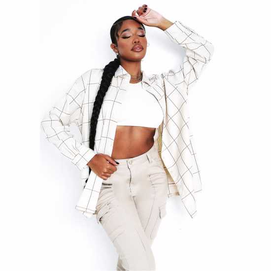 Missy Empire Checked Oversized Shirt  Дамски ризи и тениски