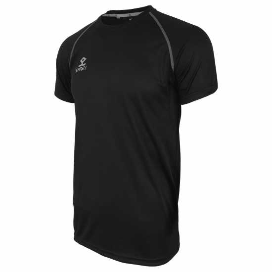 Shrey Performance Training Shirt S/s Senior Black Мъжко облекло за едри хора