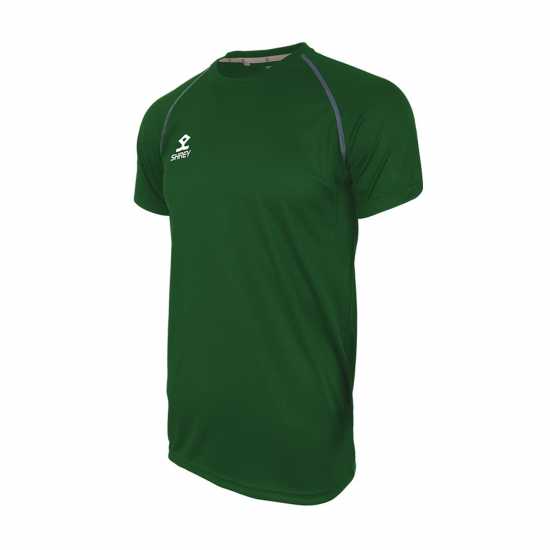 Shrey Performance Training Shirt S/s Senior Green - Мъжко облекло за едри хора