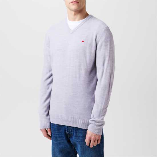 Lee Cooper Cooper Long Sleeve V Neck Jumper Светлосив Lee Cooper Cooper Long Sleeve V Neck Jumper Светлосив