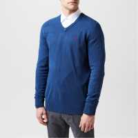 Lee Cooper Cooper Long Sleeve V Neck Jumper Синьо за сърфинг 