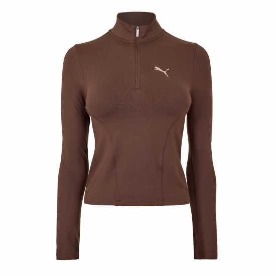 Puma Train Reg Length Half Zip Fleece Womens Espresso Bro 